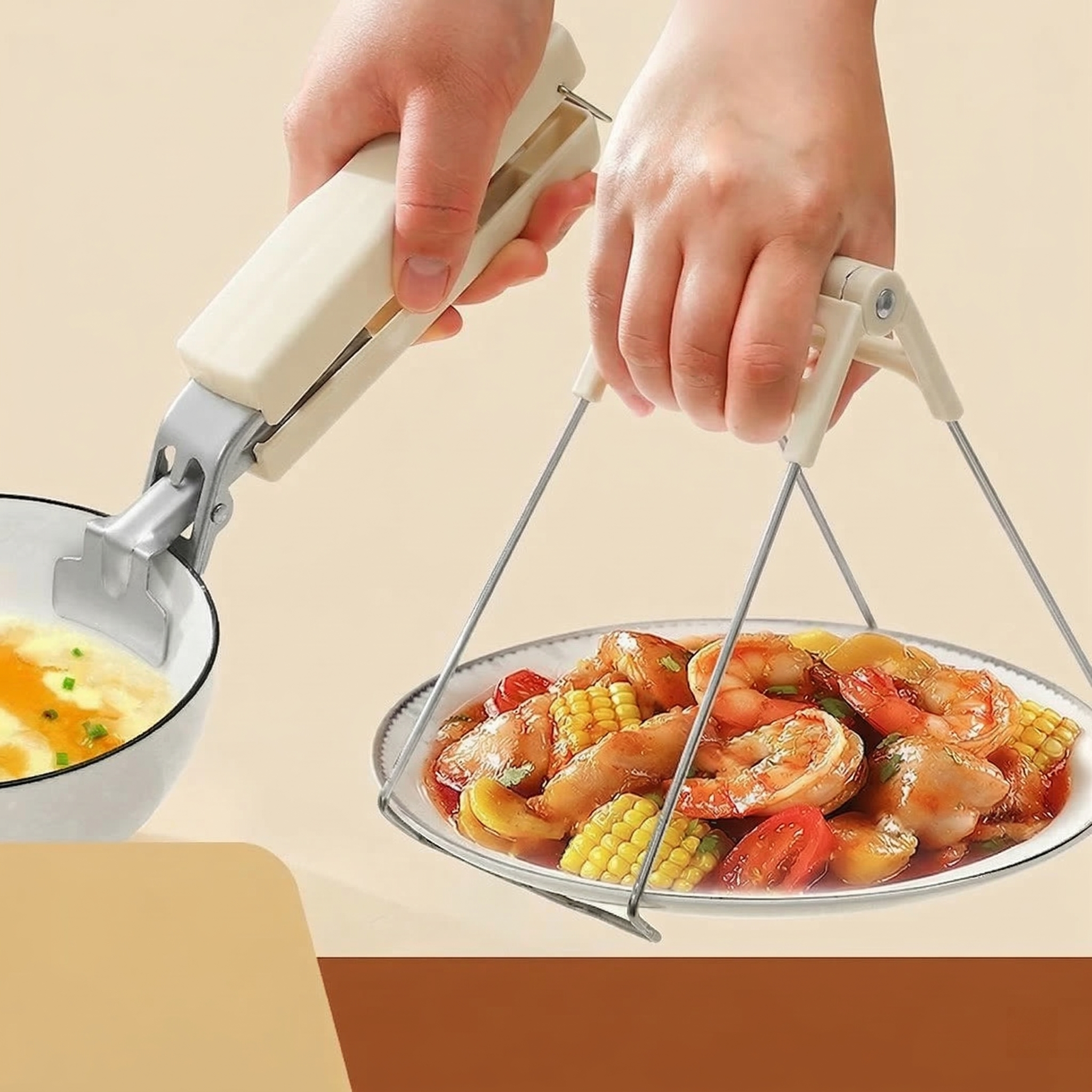 Kitchen heat-resistant tongs